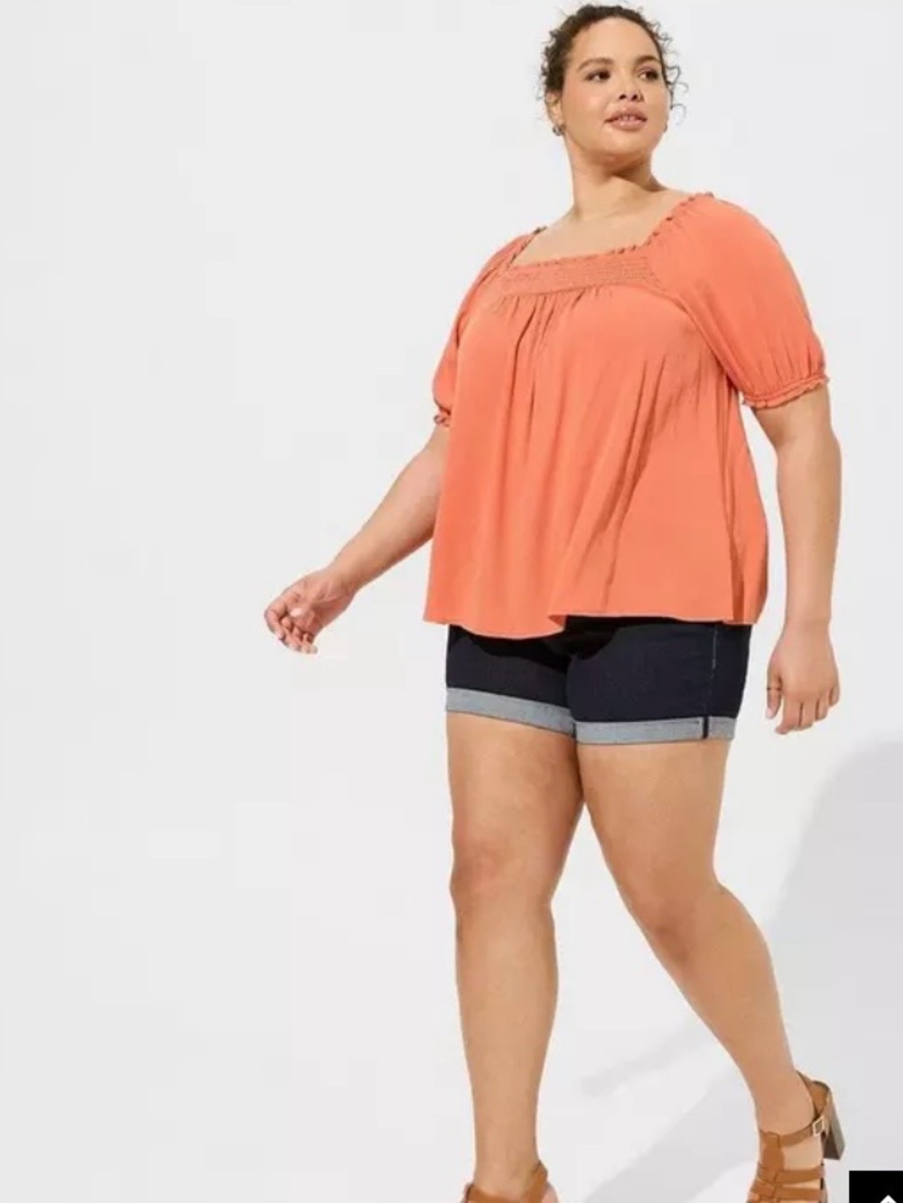 Torrid gauze smocked yoked shirt 3x ( 22-24) ginger summer boho plus size NWT